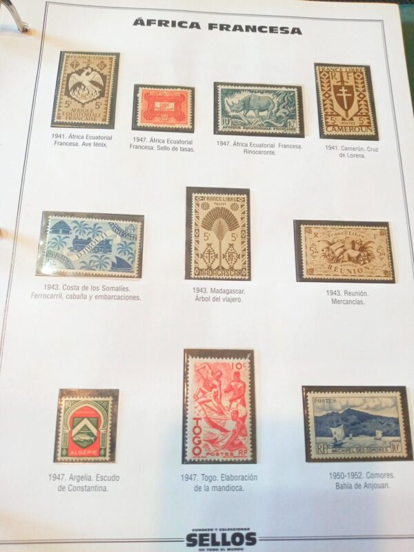 africa francesa sellos mint serie estampillas filatelia stamps philatelist philatelic