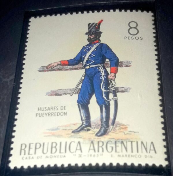 estampillas ejercito husuares pueyrredon argentina filatelista sellos uniformes