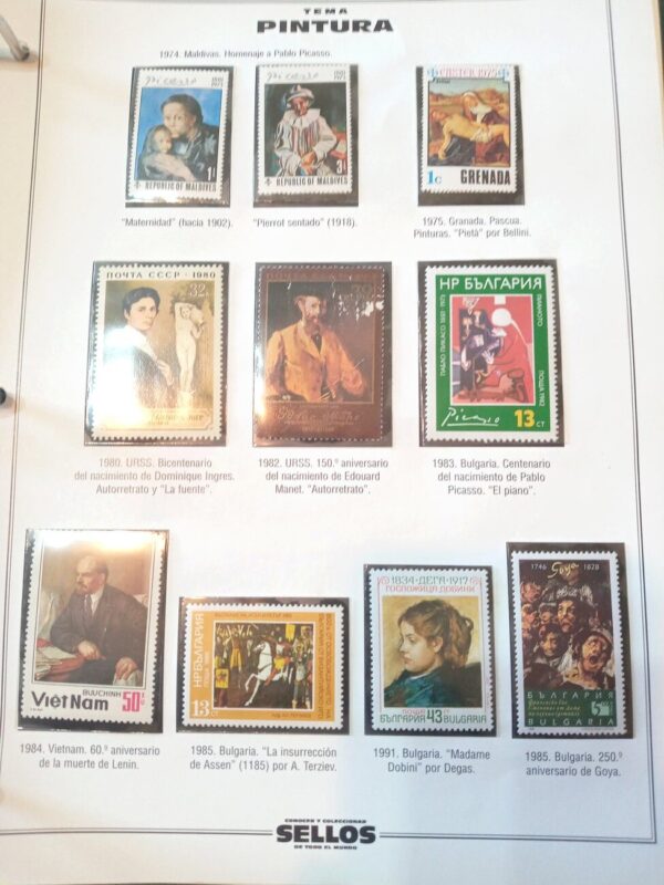 tematica pinturas estampillas sellos stamps coleccion filatelia philatelist philatelic