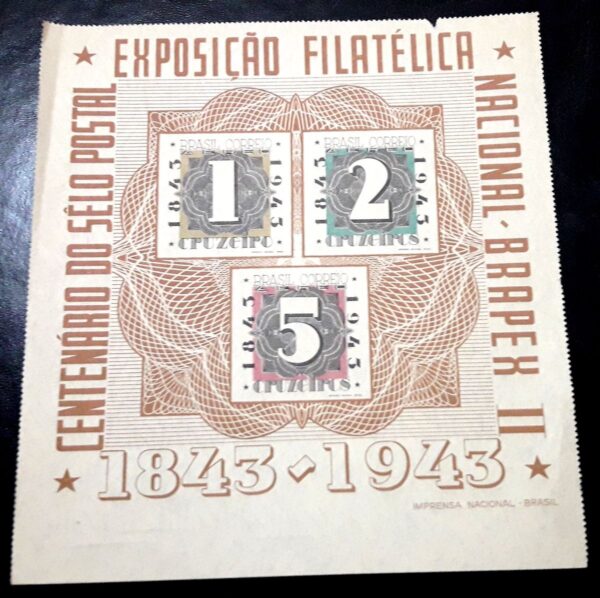 Centenario del Sello Postal Exposición Filatélica Nacional BRAPEX 1843 - 1943 stamps philatelic philatelist