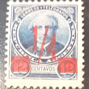 Estampilla Argentina 1890 Cuarta Emisión de Provisorios Sobrecarga Roja