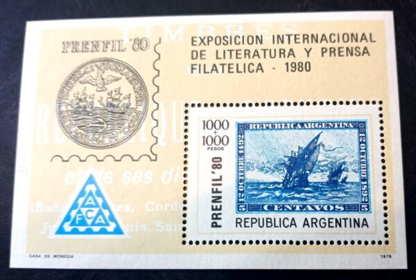 Bloque Exposición Internacional de Literatura y Prensa Filatélica PRENFIL 80