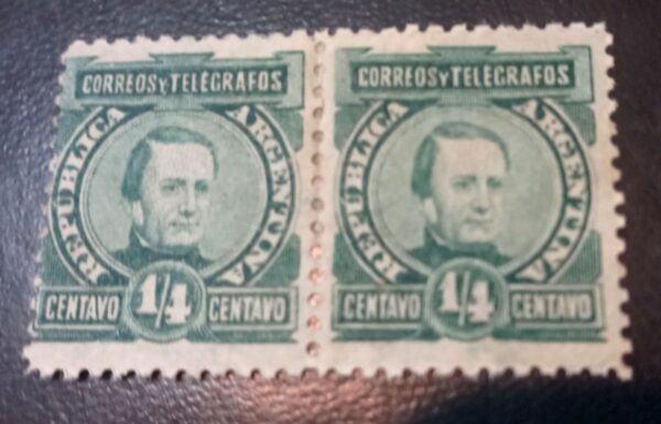2 Estampillas Argentina Antigua Próceres José María Paz Mint 1889 -1891