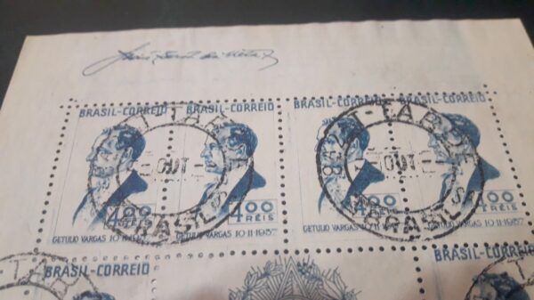 brasil selos getilio vargas presidente president stamps estampillas filatelia bloque