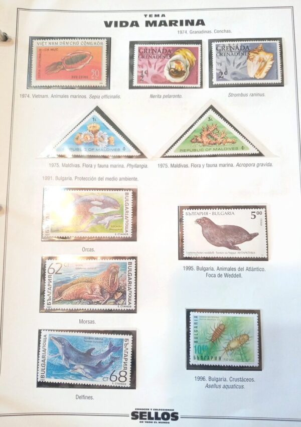 vida marina sellos estampillas stamps filatelia philatelic philatelist coleccion comprar vender canje intercambios