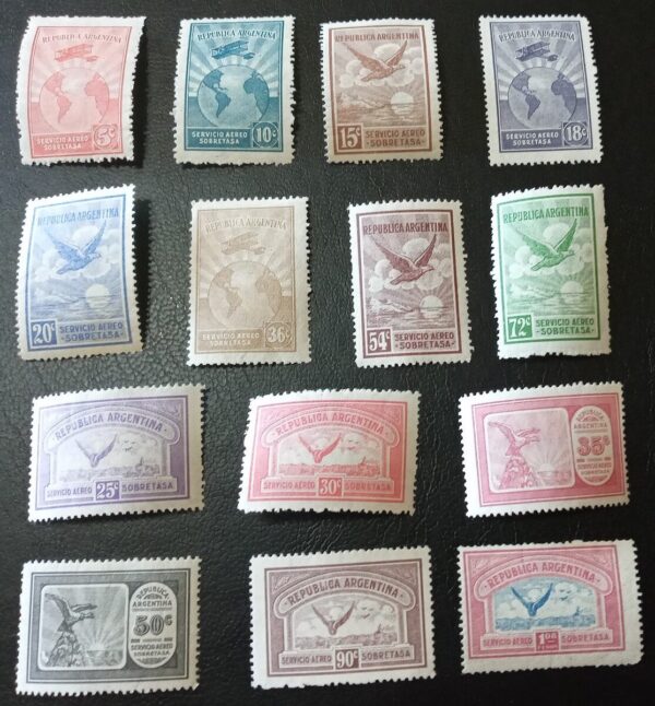 filatelia argentina correo aereo estampillas sellos antiguos coleccion lote stamps