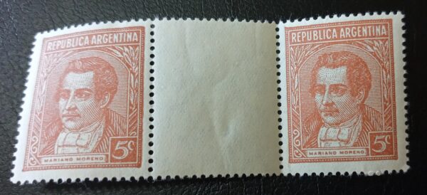 tete beche tetebeche entrecinta entre cinta mariano moreno filatelia argentina stamps