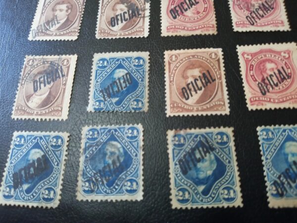 sellos antiguos argentina oficial sobrecarga estampillas filatelia argentina
