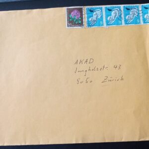 sobres suiza helvetia cuadrito sobre 1965 estampillas sellos stamps