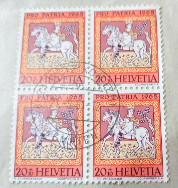 sobres suiza helvetia cuadrito sobre 1965 estampillas sellos stamps