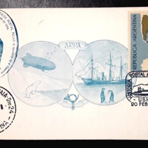 sobre islas malvinas antartida antartica ushuaia radio postal 1965 stamps philately