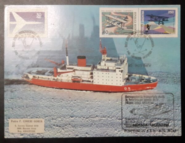 postal rompehielos ara almirante irizar antartida filatelia argentina stamps philately postales